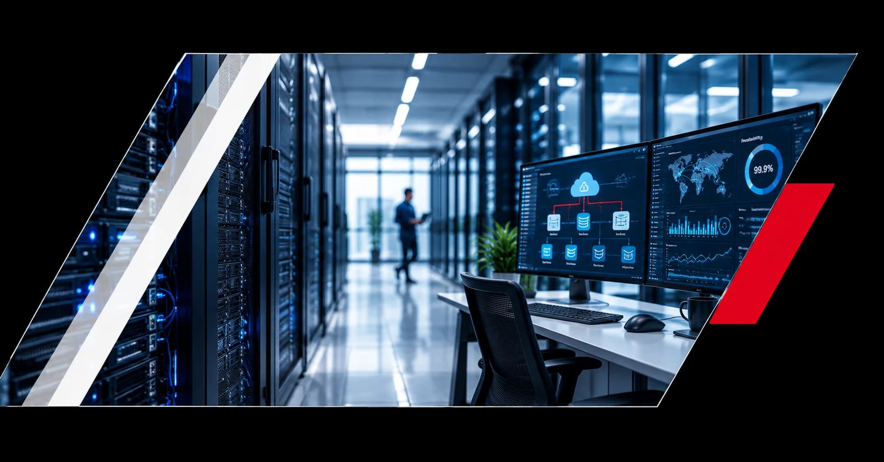 An engineer reviewing cloud infrastructure and data store dashboards to decide what to prioritize