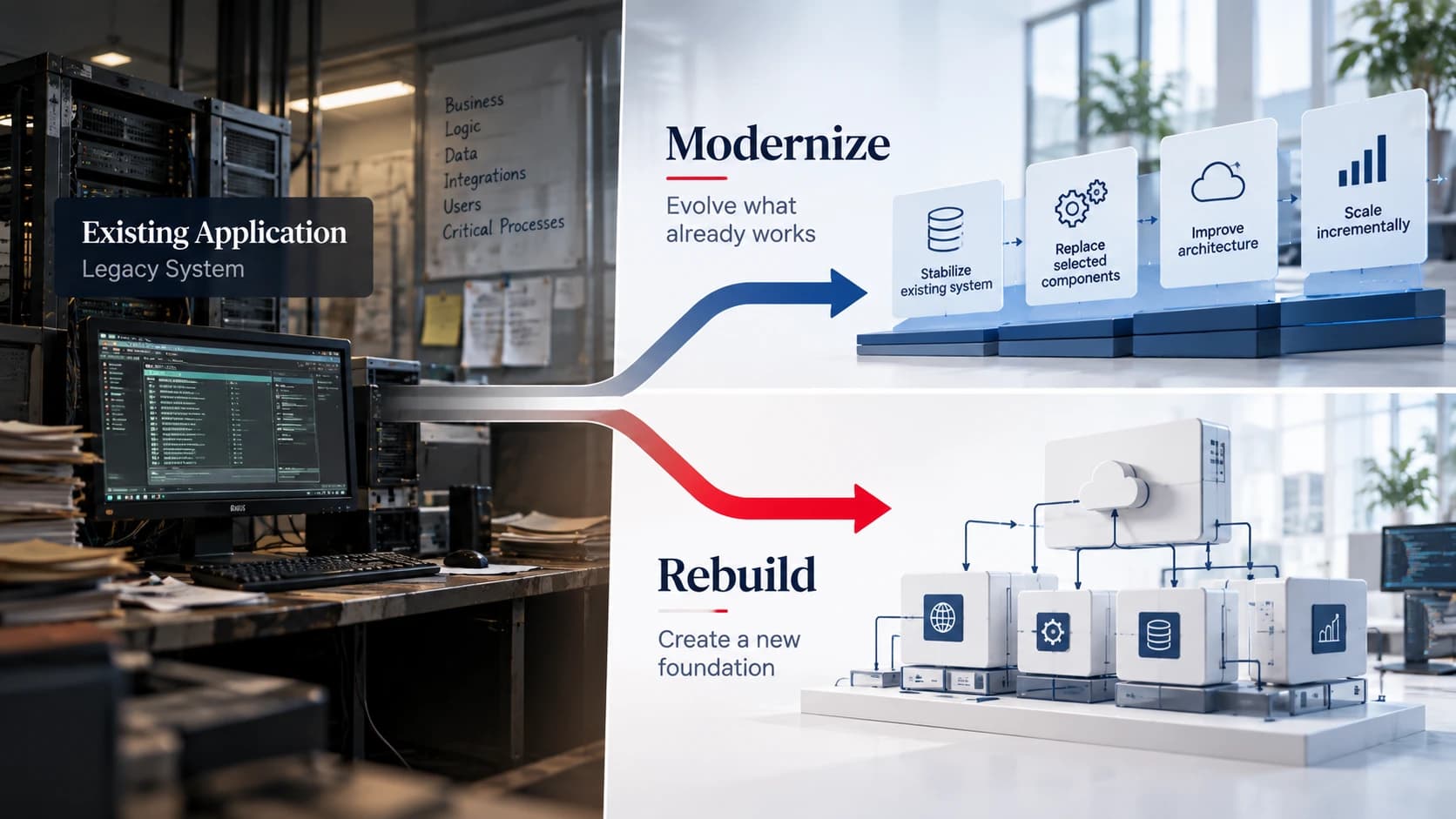 When to Modernize an Application vs. Rebuild It